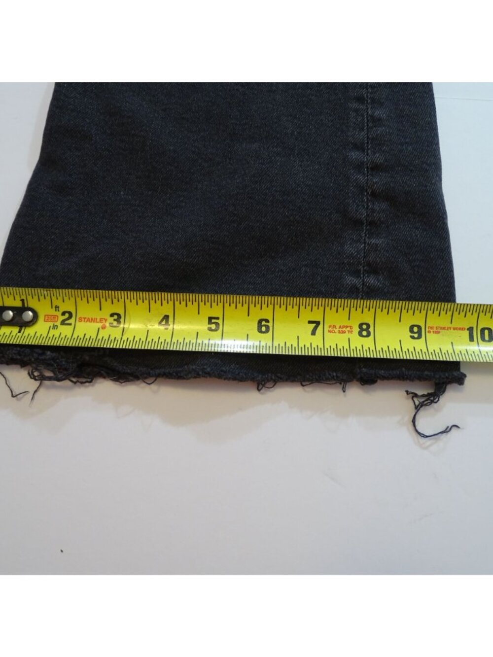 Zara Black Washed Boot Flare Jeans Women Size 8 High Rise Raw Hem Denim Grunge - Picture 10 of 10